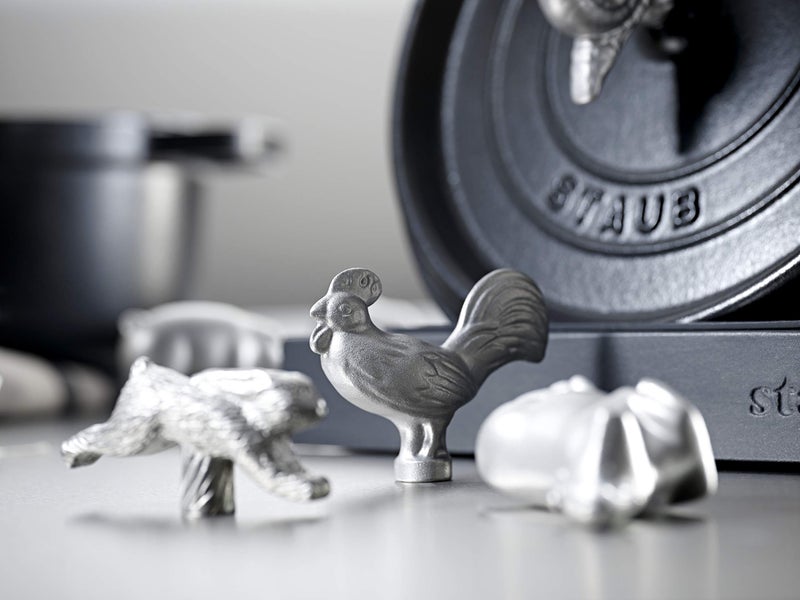 STAUB 40509-346-0 Rooster Lid Knob, Cast Iron, Silver - Image 3